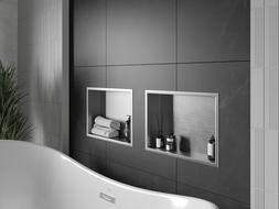 Mexen X-Wall-R zapustená polička s okrajom 45 x 30 cm, inox - 1910453010