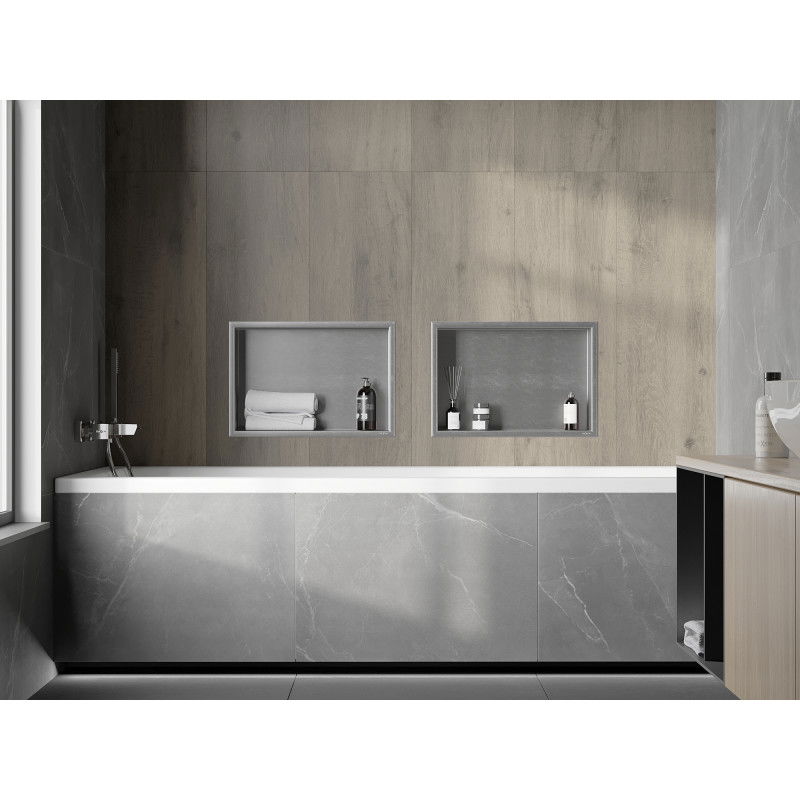 Mexen X-Wall-R nástenná polica s golierom 45 x 30 cm, inox - 1910453010