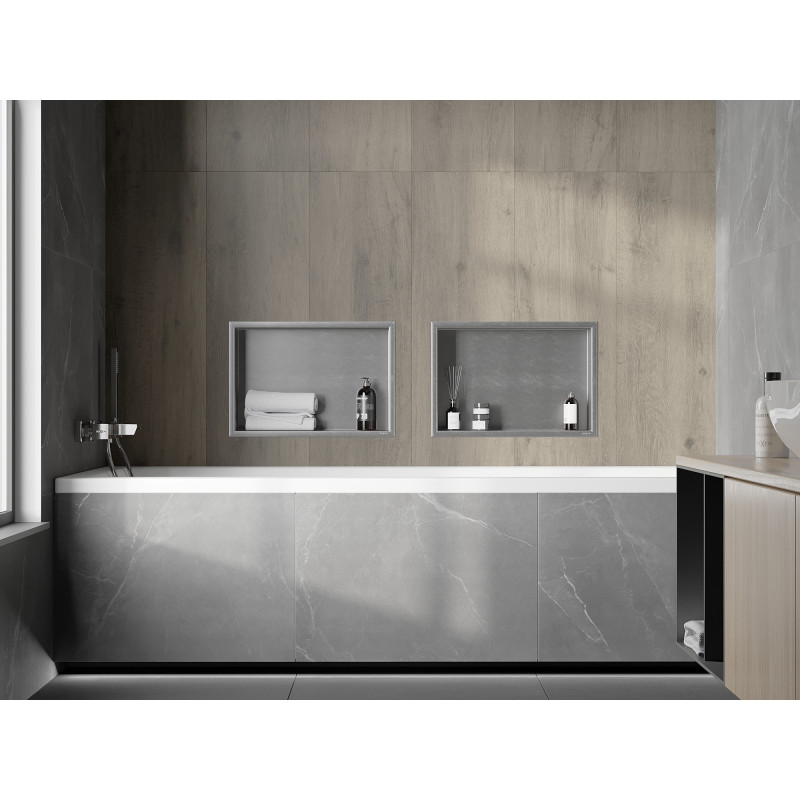 Mexen X-Wall-R nástenná polica s prírubou 45 x 30 cm, inox - 1910453010