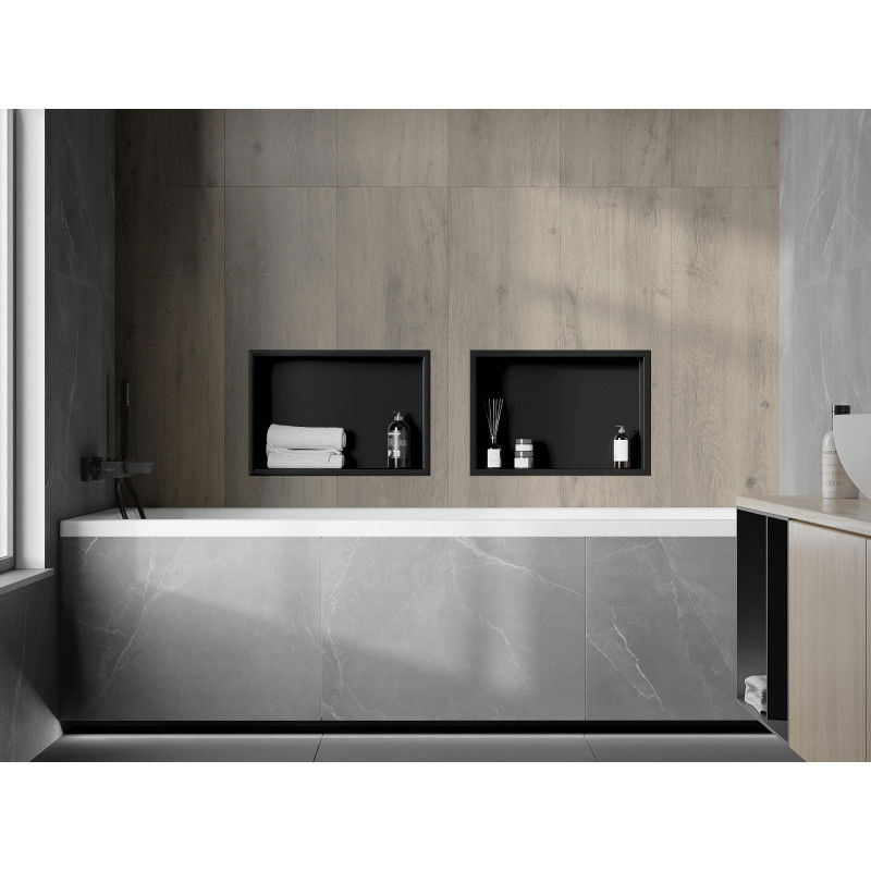 Mexen X-Wall-R vstavaná polica s prírubou 45 x 30 cm, čierna - 1970453010