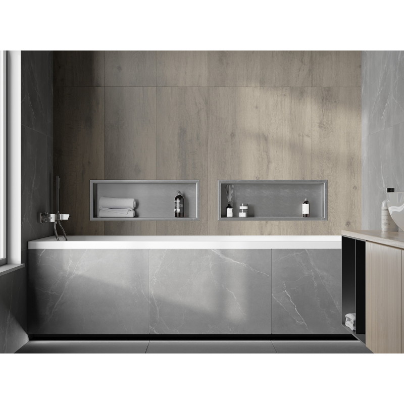 Mexen X-Wall-R nástenná polica s prírubou 60 x 20 cm, inox - 1910602010