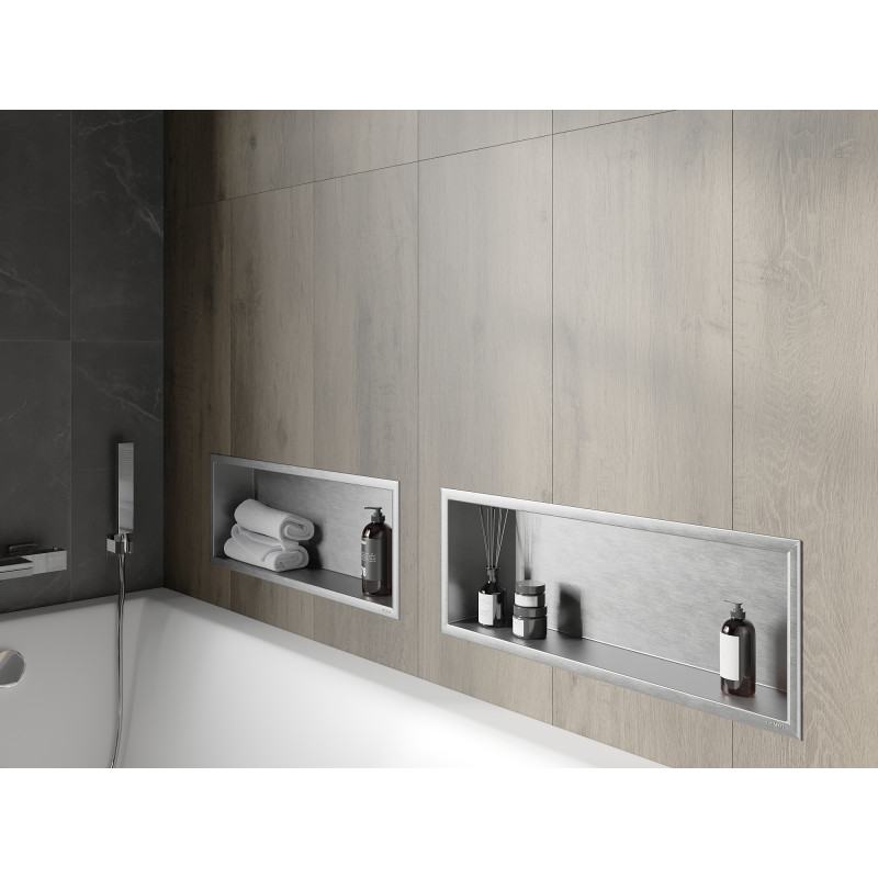 Mexen X-Wall-R nástenná polica s golierom 60 x 20 cm, inox - 1910602010