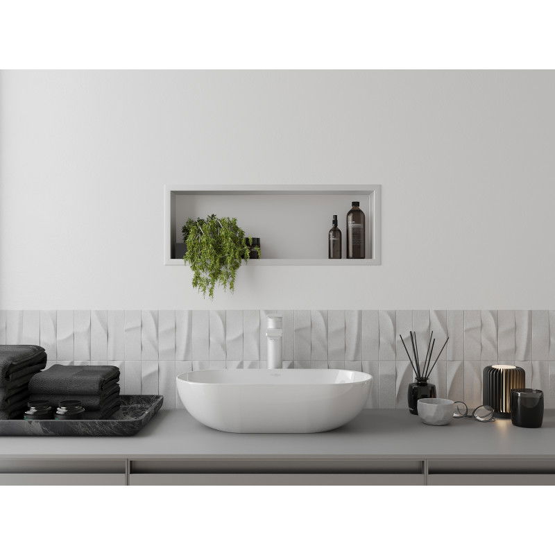 Mexen X-Wall-R vstavaná polica s golierom 60 x 20 cm, biela - 1920602010