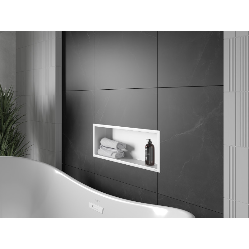 Mexen X-Wall-R nástenná polička s golierom 60 x 20 cm, biela - 1920602010