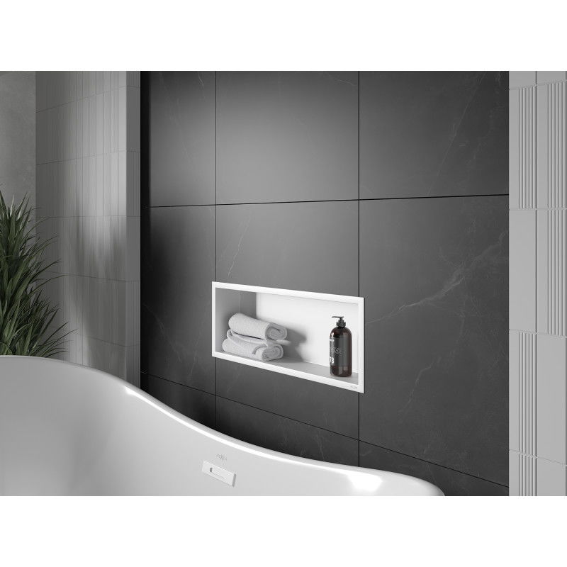 Mexen X-Wall-R vstavaná polica s golierom 60 x 20 cm, biela - 1920602010