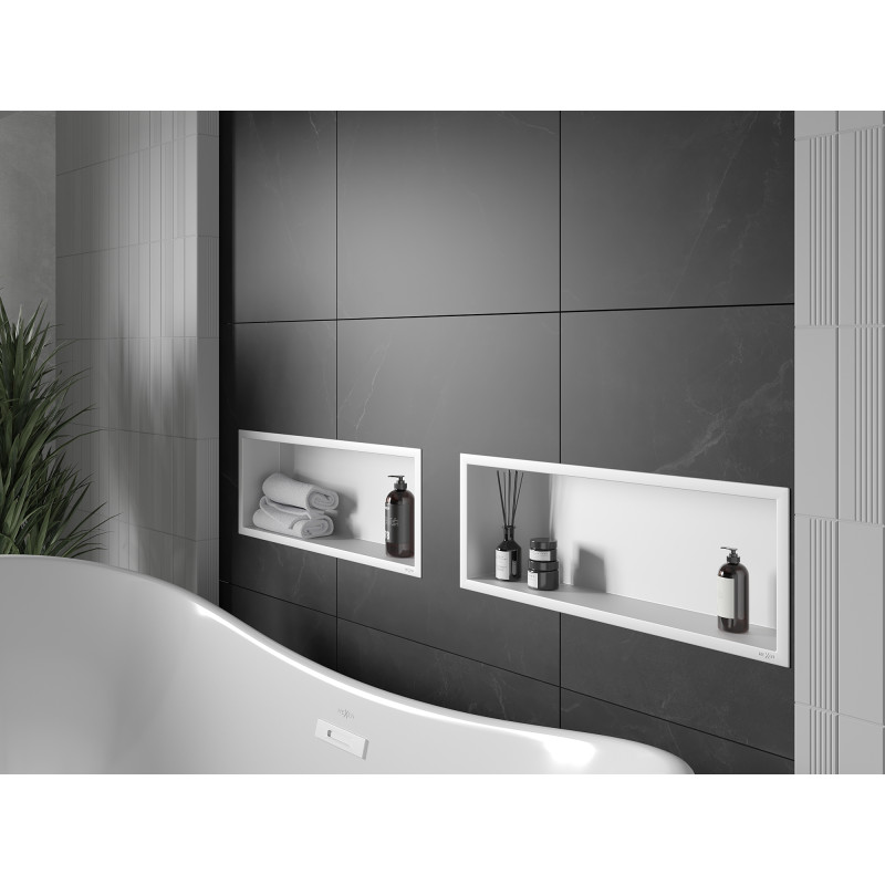 Mexen X-Wall-R nástenná polička s golierom 60 x 20 cm, biela - 1920602010