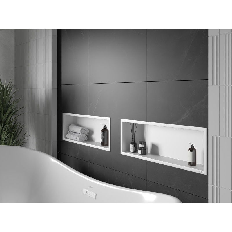 Mexen X-Wall-R vstavaná polica s golierom 60 x 20 cm, biela - 1920602010