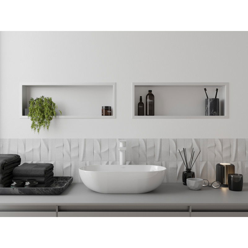 Mexen X-Wall-R vstavaná polica s golierom 60 x 20 cm, biela - 1920602010