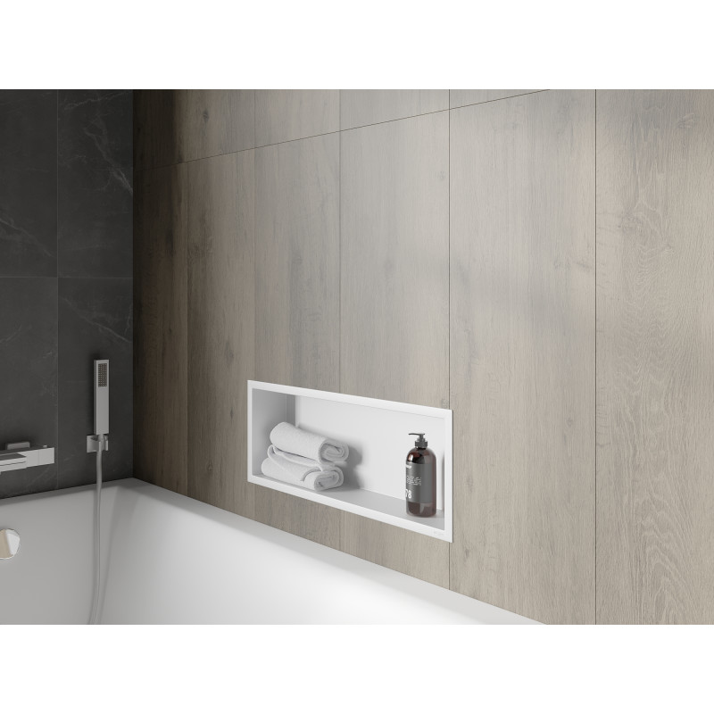 Mexen X-Wall-R nástenná polička s golierom 60 x 20 cm, biela - 1920602010