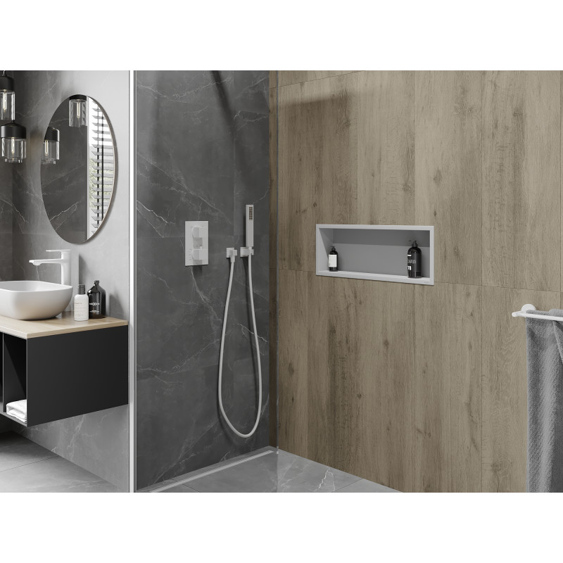 Mexen X-Wall-R nástenná polička s golierom 60 x 20 cm, biela - 1920602010