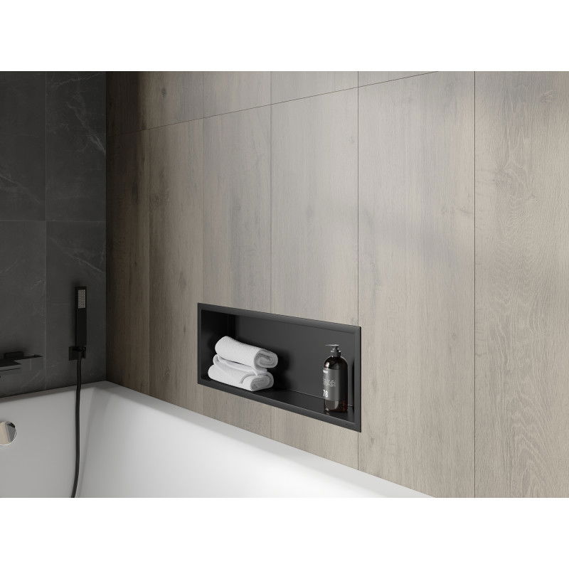 Mexen X-Wall-R nástenná polica s límcom 60 x 20 cm, čierna - 1970602010