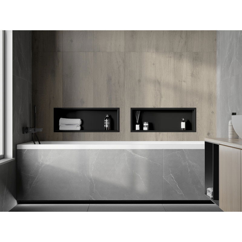 Mexen X-Wall-R nástenná polica s límcom 60 x 20 cm, čierna - 1970602010