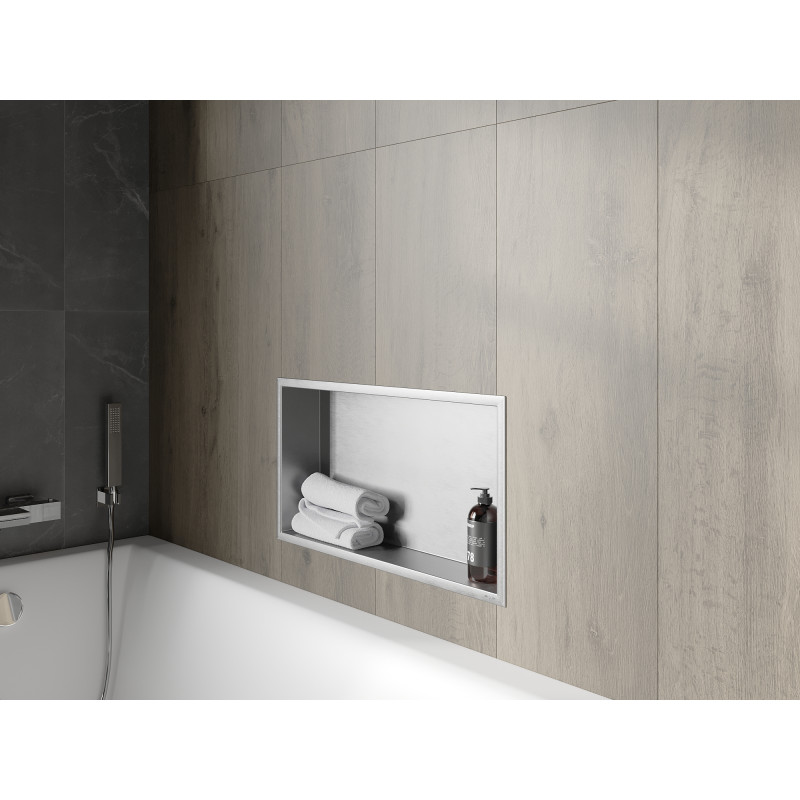 Mexen X-Wall-R nástenná polica s lemom 60 x 30 cm, inox - 1910603010