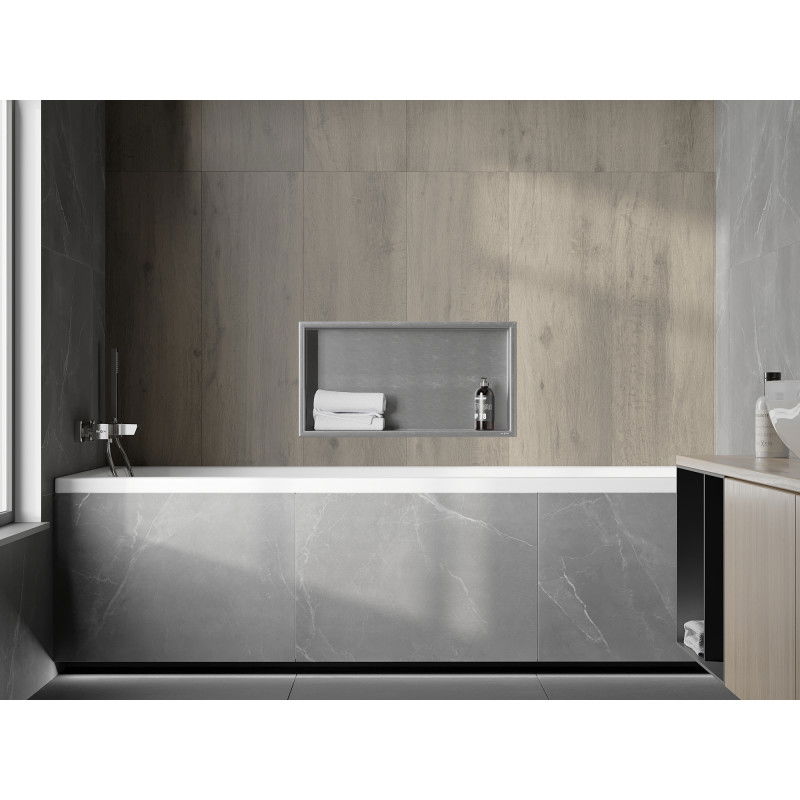 Mexen X-Wall-R Nástenná polička s golierom 60 x 30 cm, inox - 1910603010