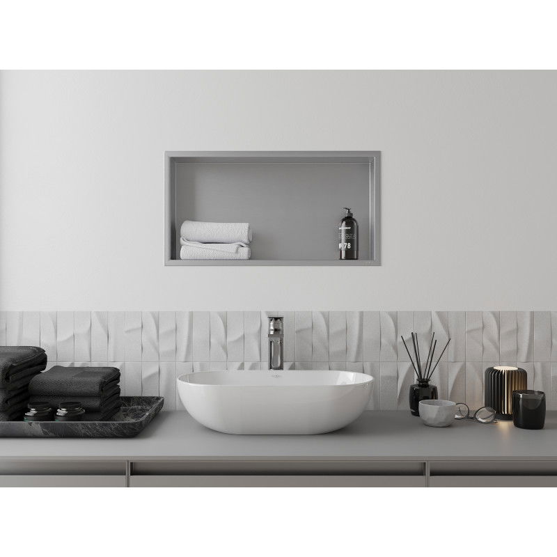 Mexen X-Wall-R Nástenná polička s golierom 60 x 30 cm, inox - 1910603010