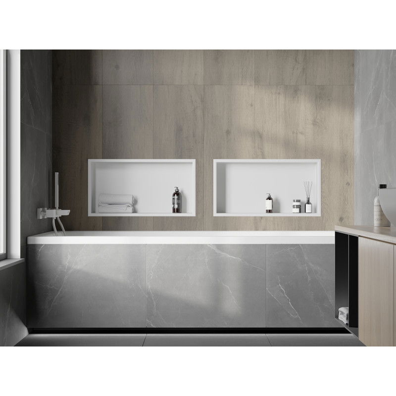 Mexen X-Wall-R výklenková polička s okrajom 60 x 30 cm, biela - 1920603010