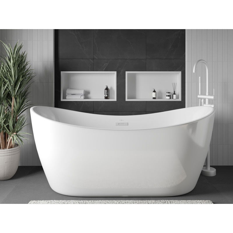 Mexen X-Wall-R výklenková polička s okrajom 60 x 30 cm, biela - 1920603010