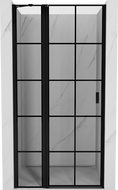 Mexen Mist sprchové dvere otváracie ľavé 120 cm, čierna mriežka, čierne - 8A4-120-000-70-77-L