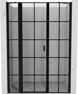 Mexen Mist sprchové dvere otvárateľné ľavé 155 cm, čierna mriežka, čierne - 8A4-155-001-70-77-L