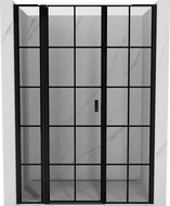 Mexen Mist L sprchové dvere otočné ľavé 140 cm, čierna mriežka, čierne - 8A4L-140-001-70-77-L