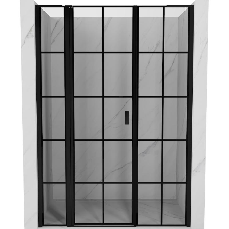 Mexen Mist L sprchové dvere ľavé 150 cm, čierna mriežka, čierne - 8A4L-150-001-70-77-L