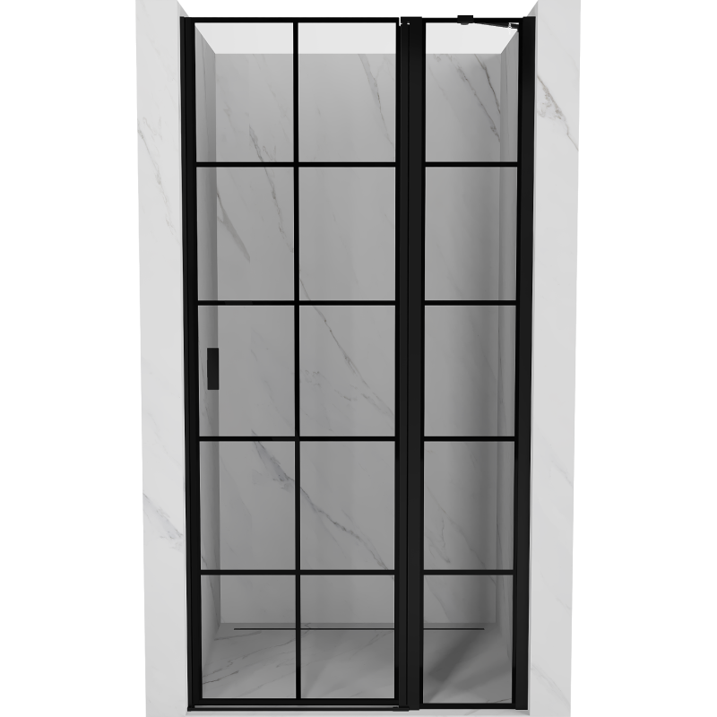 Mexen Mist sprchové dvere, pravé, 100 cm, čierna mriežka, čierne - 8A4-100-000-70-77-P