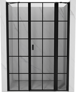 Mexen Mist sprchové dvere výklopné pravé 135 cm, čierna mriežka, čierne - 8A4-135-001-70-77-P