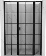 Mexen Mist L sprchové dvere výklopné pravé 135 cm, čierna mriežka, čierne - 8A4L-135-001-70-77-P
