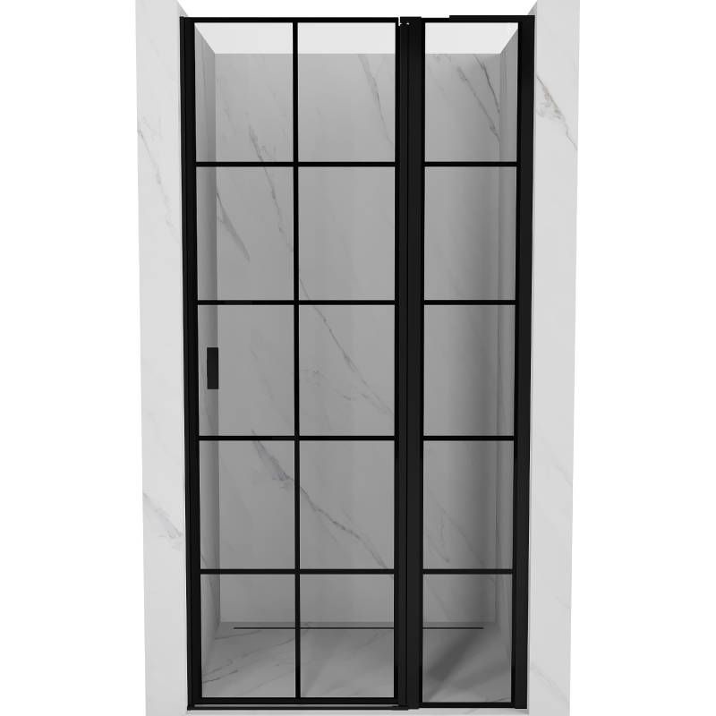 Mexen Mist L sprchové dvere otváracie pravé 95 cm, čierna mriežka, čierne - 8A4L-095-000-70-77-P