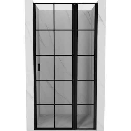 Mexen Mist L sprchové dvere otváracie pravé 110 cm, čierna mriežka, čierne - 8A4L-110-000-70-77-P