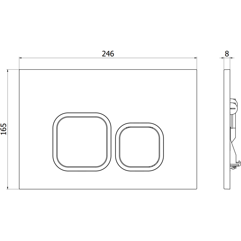 Mexen Tex 03 splachovací tlačidlo, gun gray brúsený - 6103-12