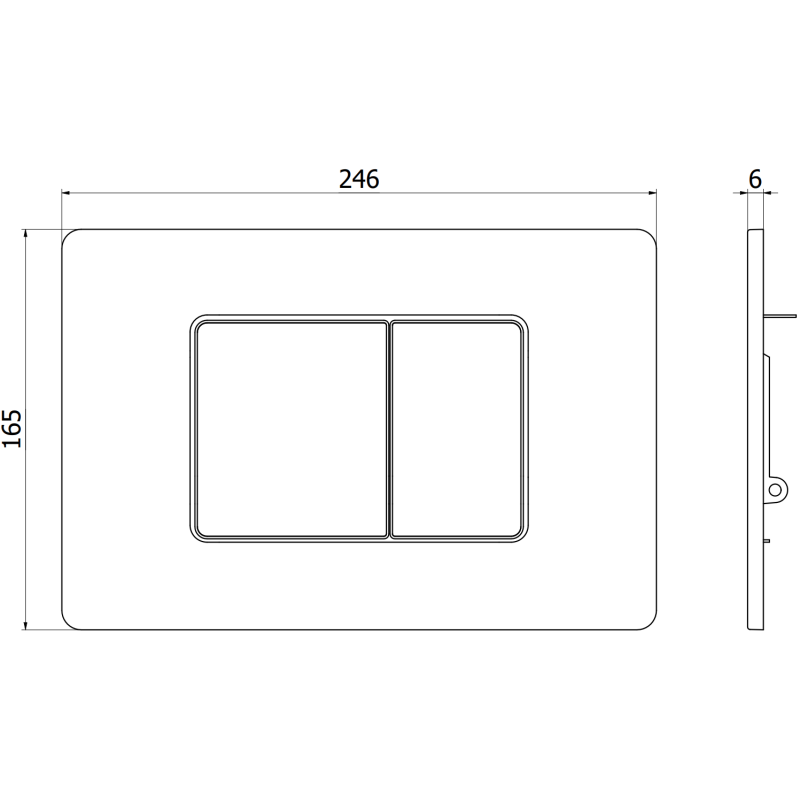 Mexen Tex 05 splachovací tlačidlo nerezová oceľ, inox - 6105-10