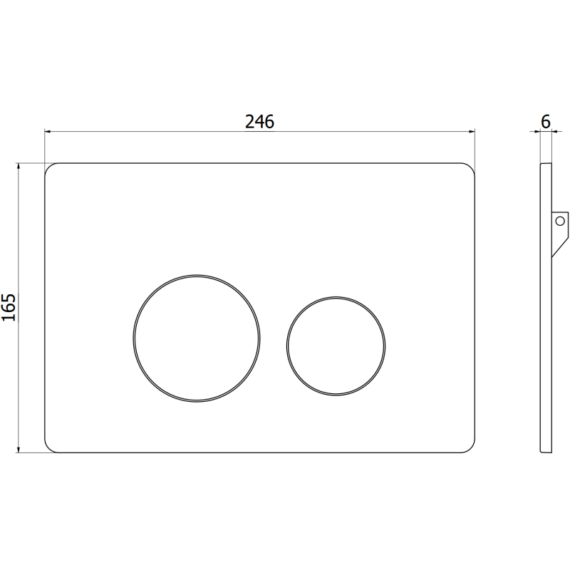 Mexen Tex 06 splachovacie tlačidlo nehrdzavejúca oceľ, inox - 6106-10