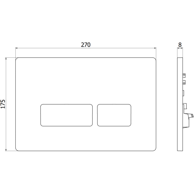 Mexen Tex 07 splachovacie tlačidlo, čierne - 6107-02