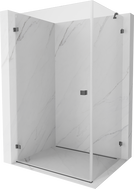 Mexen Lunar-B Sprchový kút výklopný ľavý 100 x 80 cm, transparentný, gun gray brúsený - 832-100-080-66-00-L