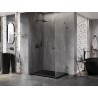 Mexen Lunar-B Sprchový kút výklopný ľavý 100 x 80 cm, transparentný, gun gray brúsený - 832-100-080-66-00-L