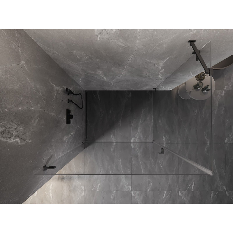 Mexen Lunar-B Sprchový kút výklopný ľavý 100 x 80 cm, transparentný, gun gray brúsený - 832-100-080-66-00-L