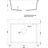 Mexen Elix granitový drez 1-komorový 600 x 500 mm, čierny, sifón chróm - 6525601005-77