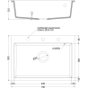 Mexen Elix granitový drez 1-komorový 700 x 500 mm, sivý, sifón chróm - 6526701005-71