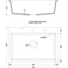 Mexen Elix granitový kuchynský drez s 1 komorou 700 x 500 mm, sivý, sifón zlatý - 6526701005-71-G