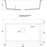 Mexen Elix granitový drez s jednou komorou 800 x 500 mm, čierny/zlatý metalík, chrómový sifón - 6527801005-75