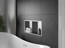 Mexen X-Wall-R zapustená polička s okrajom a poličkou 60 x 30 cm, inox - 1910603010S