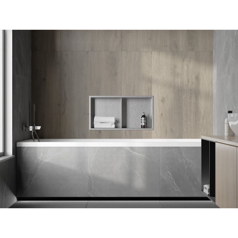 Mexen X-Wall-R výklenková polica s golierom a policou 60 x 30 cm, inox - 1910603010S