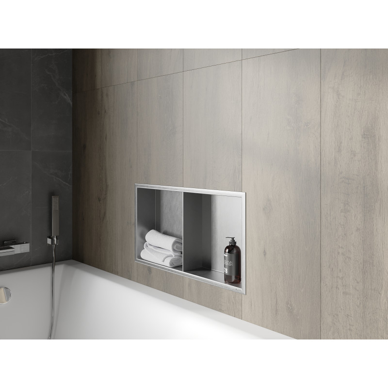Mexen X-Wall-R nástenná polica s lemom a policou 60 x 30 cm, inox - 1910603010S