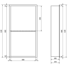 Mexen X-Wall-R zapustená polička s okrajom a poličkou 60 x 30 cm, biela - 1920603010S