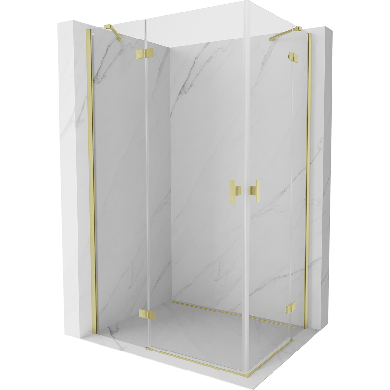 Mexen Mist H Duo sprchový kút otočný 115 x 70 cm, transparentný, zlatá matná - 8A5-115L-070P-55-00