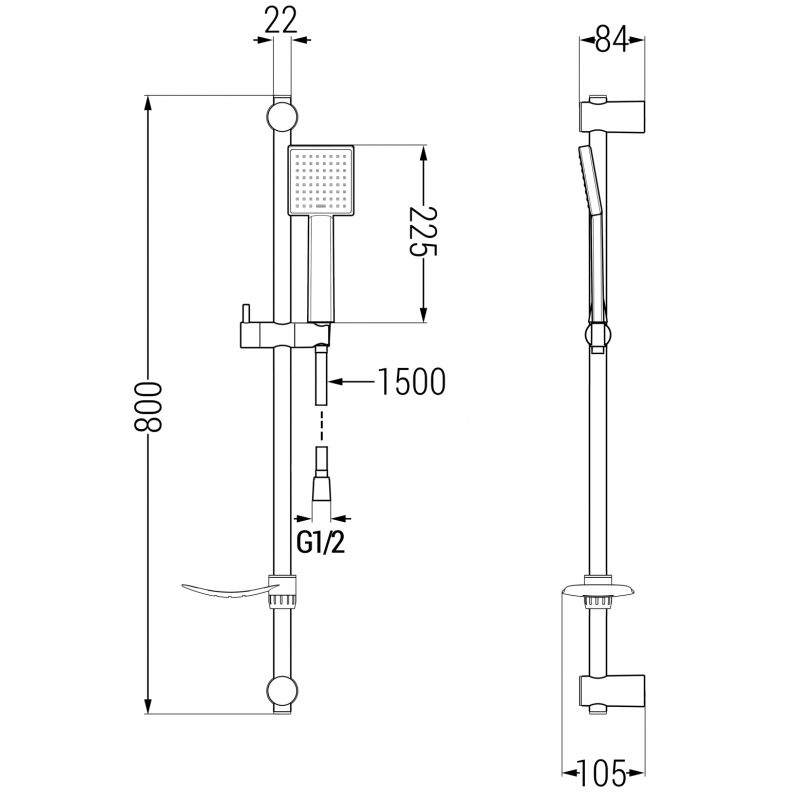 Mexen DF45 súprava posuvná sprchová zlatá - 785454582-50