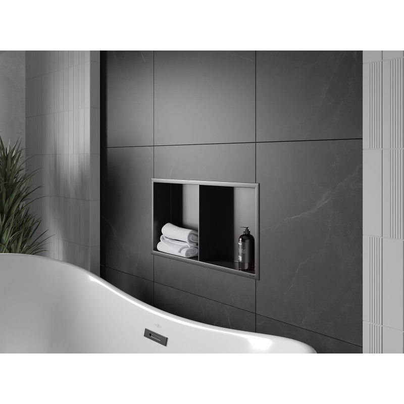 Mexen X-Wall-R Nika s golierom a poličkou 60 x 30 cm, čierna - 1970603010S