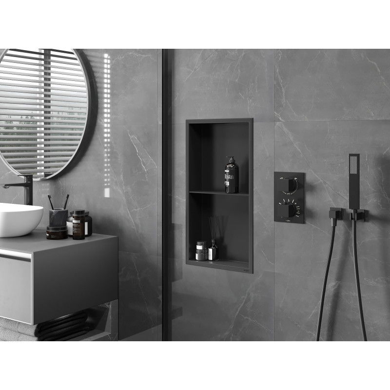 Mexen X-Wall-R Nika s golierom a poličkou 60 x 30 cm, čierna - 1970603010S