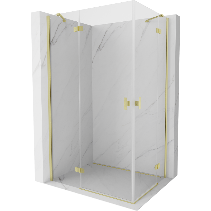 Mexen Mist H Duo sprchovací kút 120 x 95 cm, priehľadný, zlatá brúsená - 8A5-120L-095P-55-00